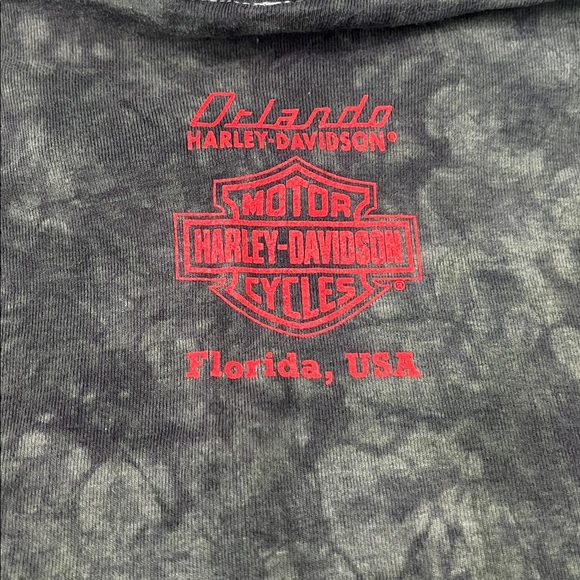 Harley Davidson Green Tie Dye Graphic Hoodie Girls Size Large - Picture 3 of 6